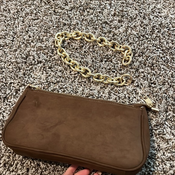Brown Suede Clutch/Shoulder bag - Picture 2 of 4